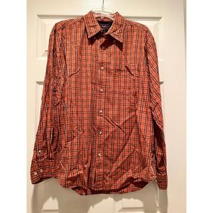 Wrangler Men’s Orange Plaid Button Down